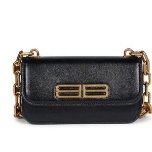 Balenciaga Gossip XS Leather Crossbody Shoulder Bag Black